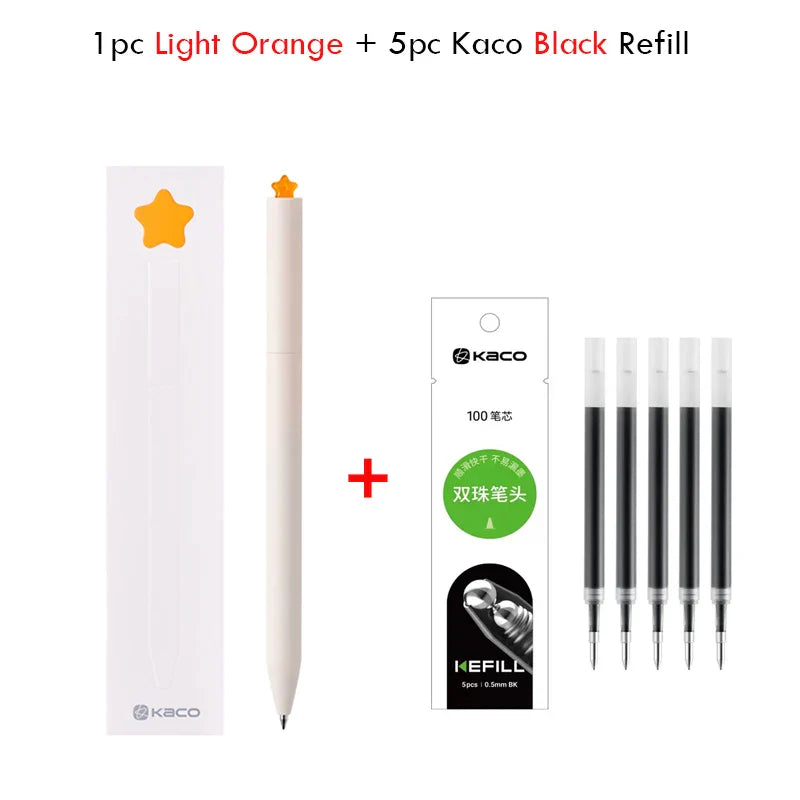 KACO Gel Pens Sets School Office Supplies for Kids 0.5mm High-capacity Heart / Star Sign Writing Gadgets Love Gift Cute Items Lootquake LLC