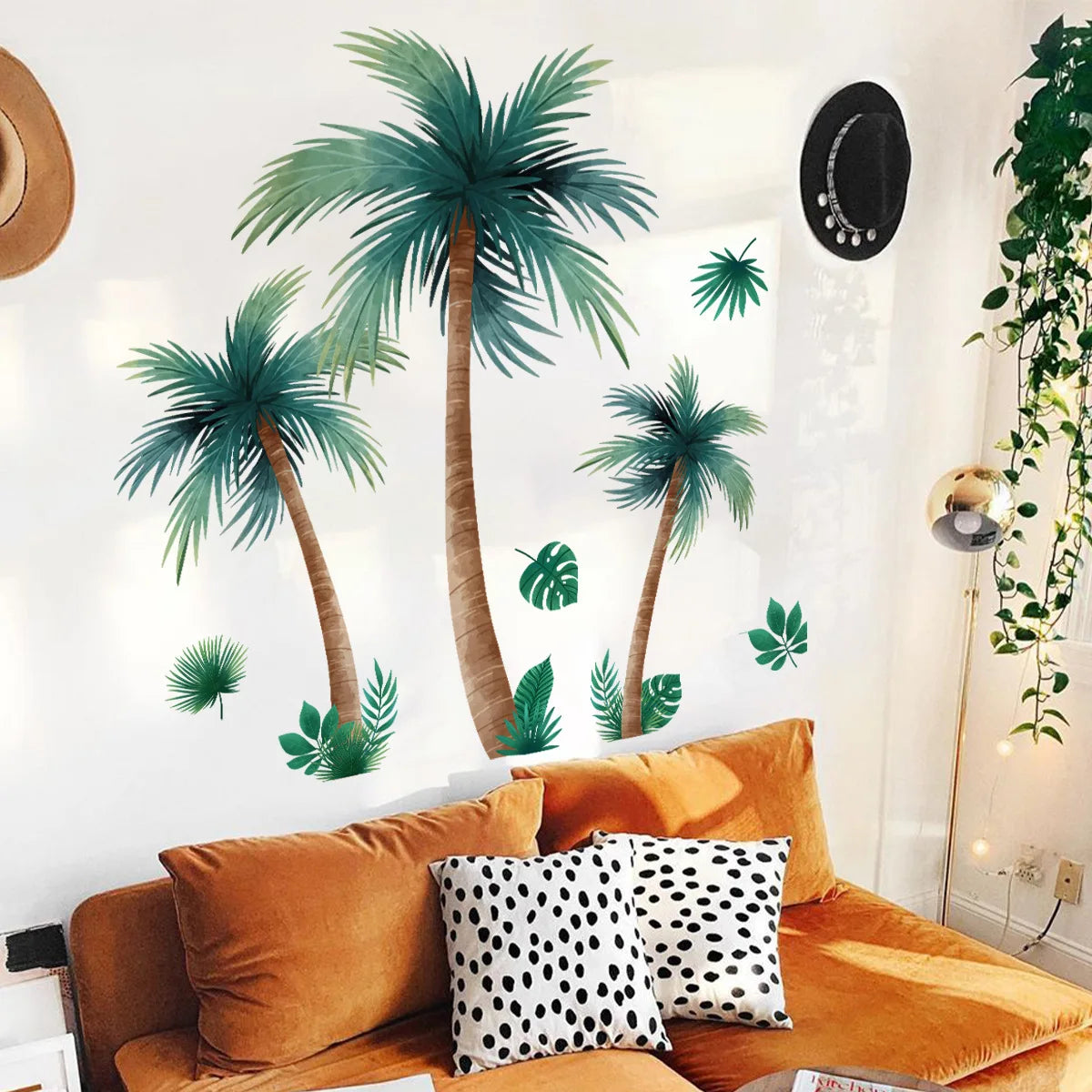 Giant Plant Palm Tree Vinyl Tile Wall Stickers For Bedroom Accessories Wallpaper Wall Decor Room Decor Living Room Decoration Lootquake LLC