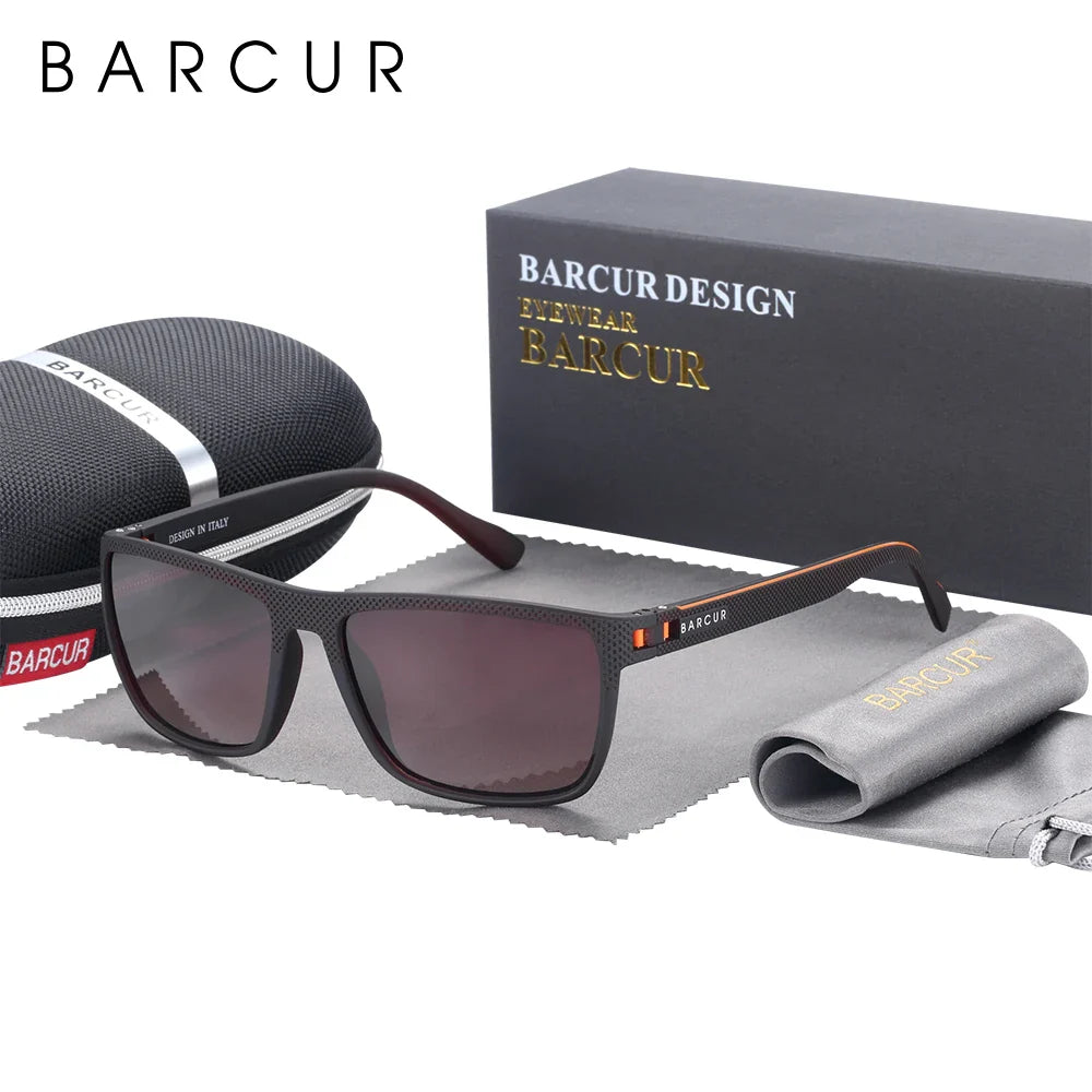 BARCUR Sports Polarized Sunglasses for Men Lightweight TR90 Square Fishing & Travel Eyewear UV400 Protection Men Accessory Stevvex