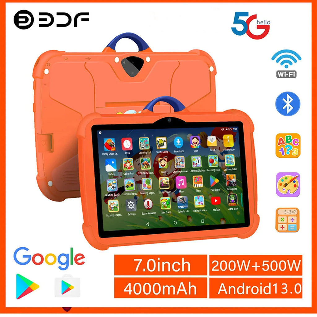 7 Inch Global Version 5G Kids' tablet Dual BOW Cameras 5G WiFi Quad Core 4GB RAM 64GB ROM Children's Gifts Tablets 4000mAh Lootquake LLC