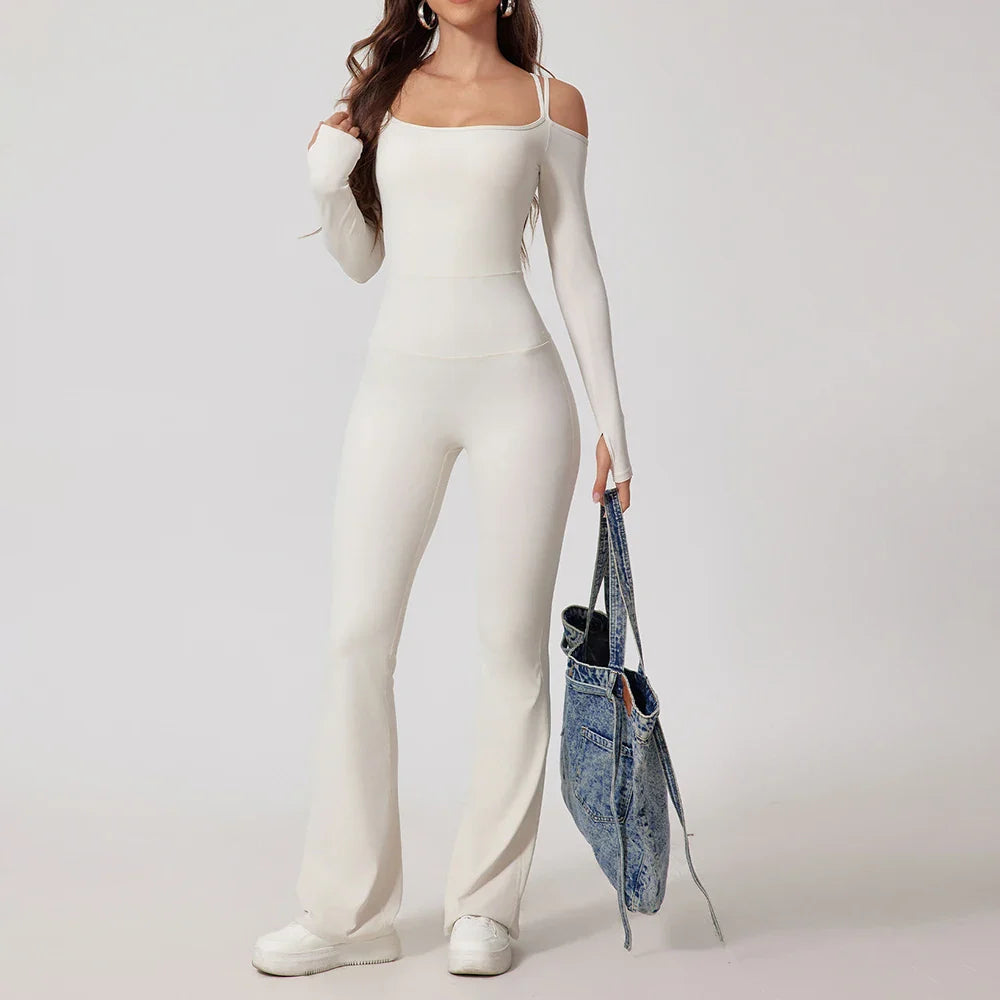 Yoga Jumpsuit Women's Sports Overalls Flared Trousers THRIXINE