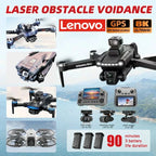Lenovo Drone With screen RC 8K Professional HD Aerial Photography GPS Laser obstacle avoidance Three-axis gimbal Aircraft