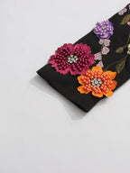 TWOTWINSTYLE Hit Color Spliced Appliques Fashion Blazers for Women Lapel Long Sleeves Patchwork Bead Temperament Blazer Female