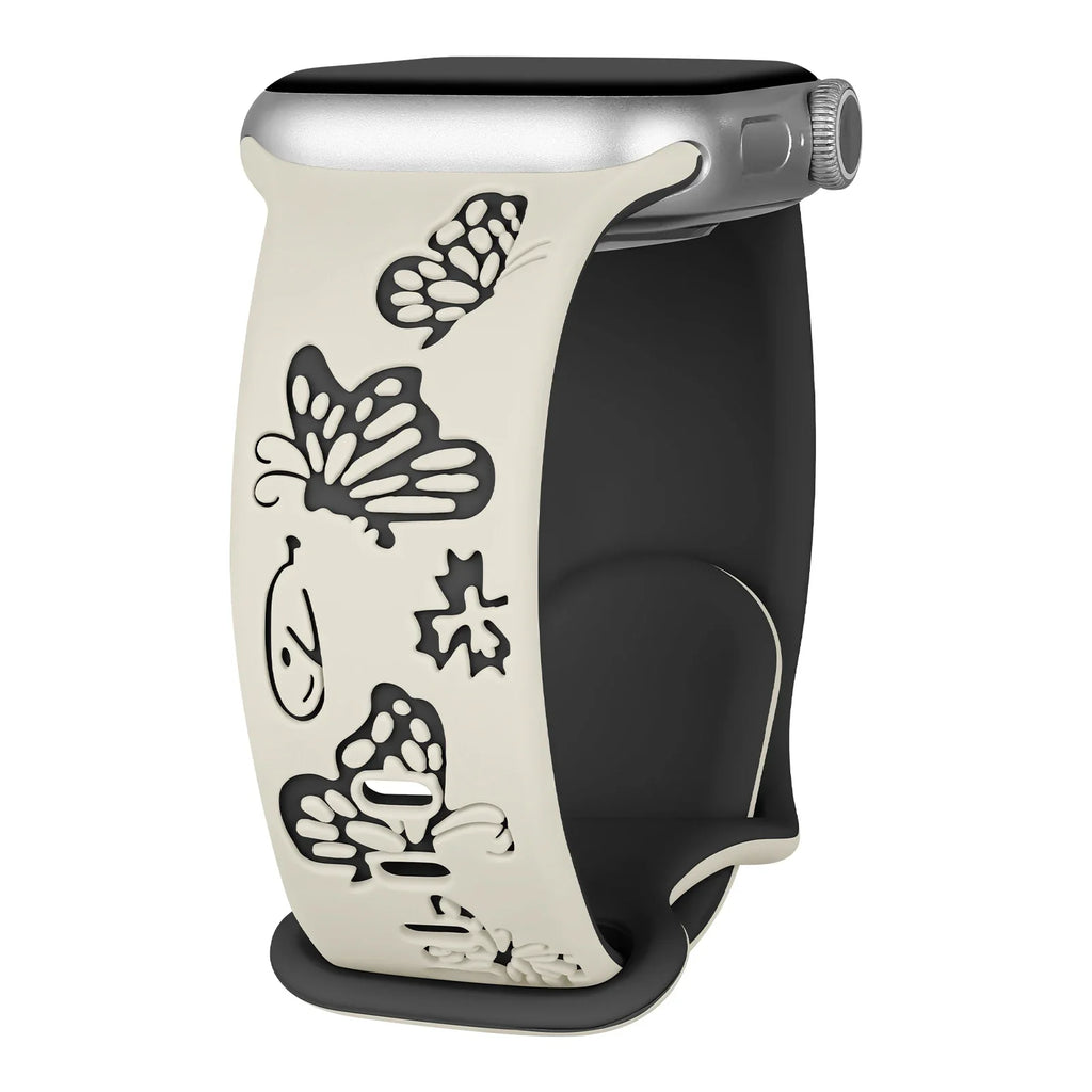 Apple Watch Engraved Silicone Strap - Comfortable Waterproof Band