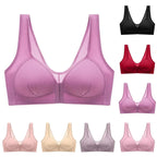 WTEMPO Plus Size Thin Non-steel Ring Front Buckle Cotton Bra Gathered Comfortable Underwear Soft Collection lingerie