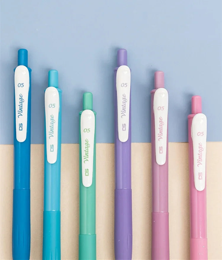 1pc Quick Dry Retro New Color Gel Ink Pen 0.5mm Vintage Pen for Journaling DIY Gift Card Coloring Drawing School Office Supplies Lootquake LLC