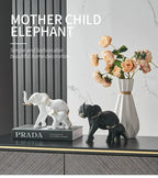 1pairs Creative Modern Decor Animal Resin Elephant Statues & Figurines Sculpture Living Room Table Ornaments Crafts Lootquake LLC