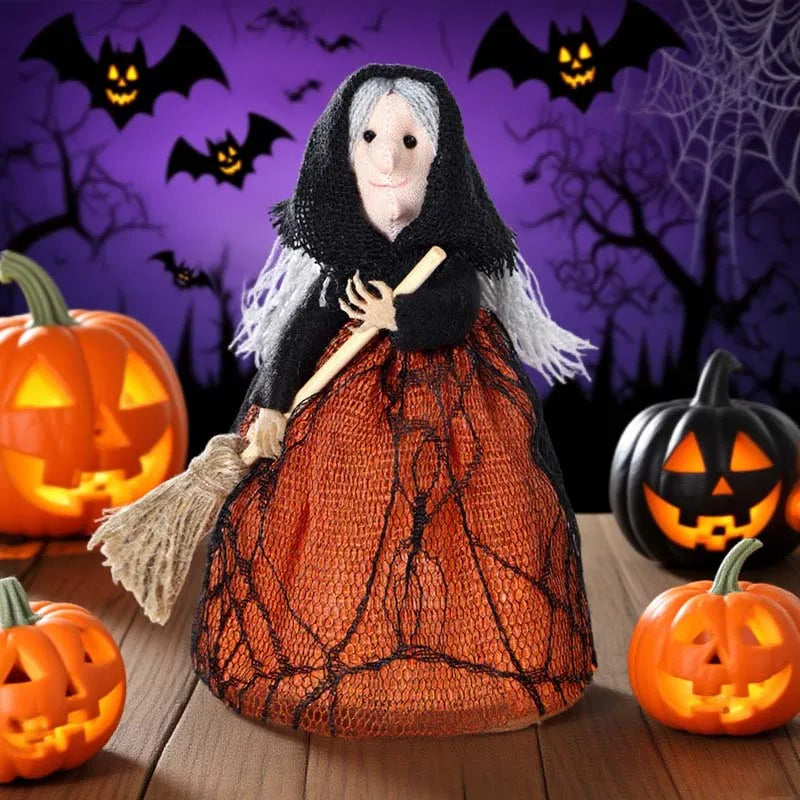 Halloween Witch Decoration with Broom for Home Garden Porch Party Hanging Decor Indoor and Photography Prop Home Accessories Lootquake LLC