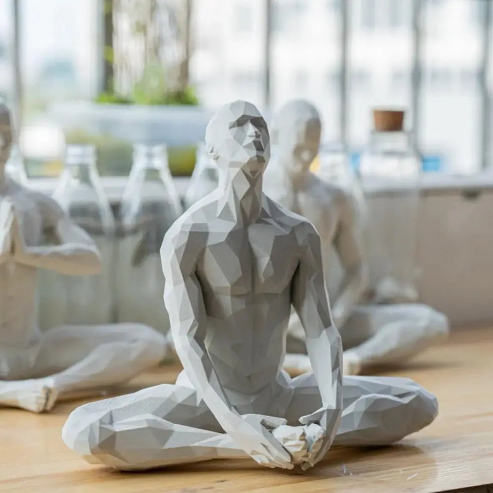 Yoga Man Meditating Abstract Statues Sculptures Yoga Figurine Nordic Living Room Home Decor Decoration Desk Ornaments Decor  ﻿