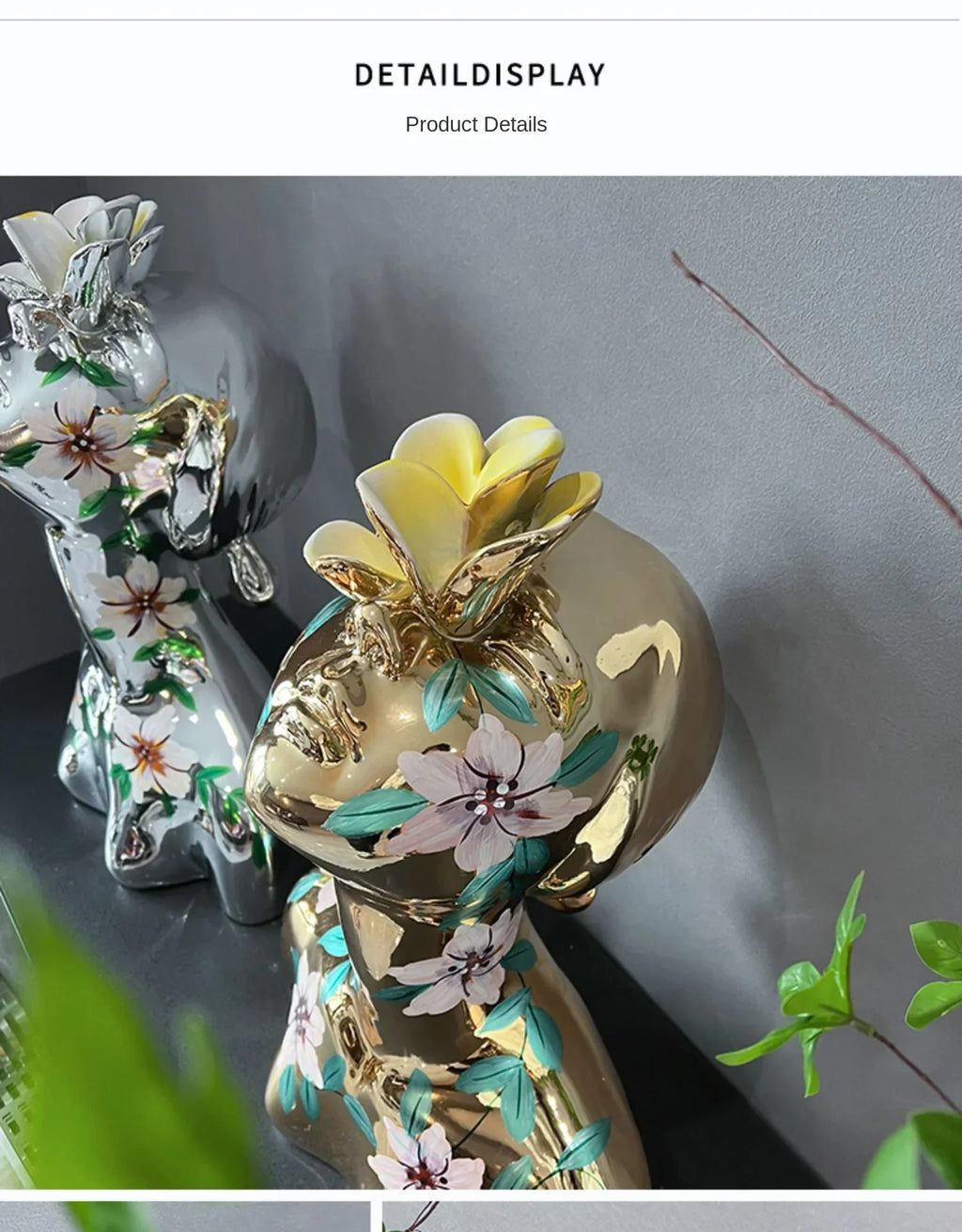 Decorati Statue Home Decor Creative Half Body Abstract Goddess Electroplated Painted Portrait Ornaments in Living Room Sculpture