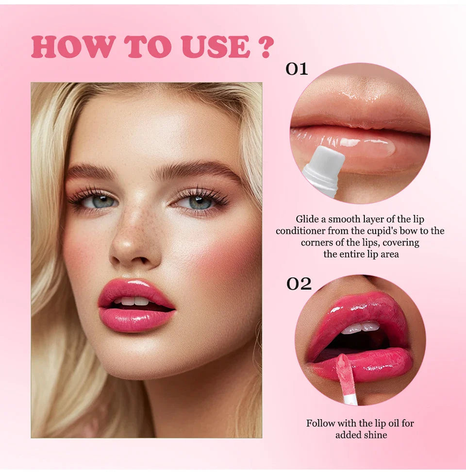 Lip Oil Lipstick Set Lightweight Peach Flavor Lipgloss Lip Deeply Moisturizing Long Lasting Hydration Lip Makeup Cosmetics