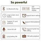 Wooden Bluetooth Speaker Portable Wireless Subwoofer Clock Soundbox Home Computer Echo Wall Soundbar HiFi Stereo TF AUX U Disk Lootquake LLC