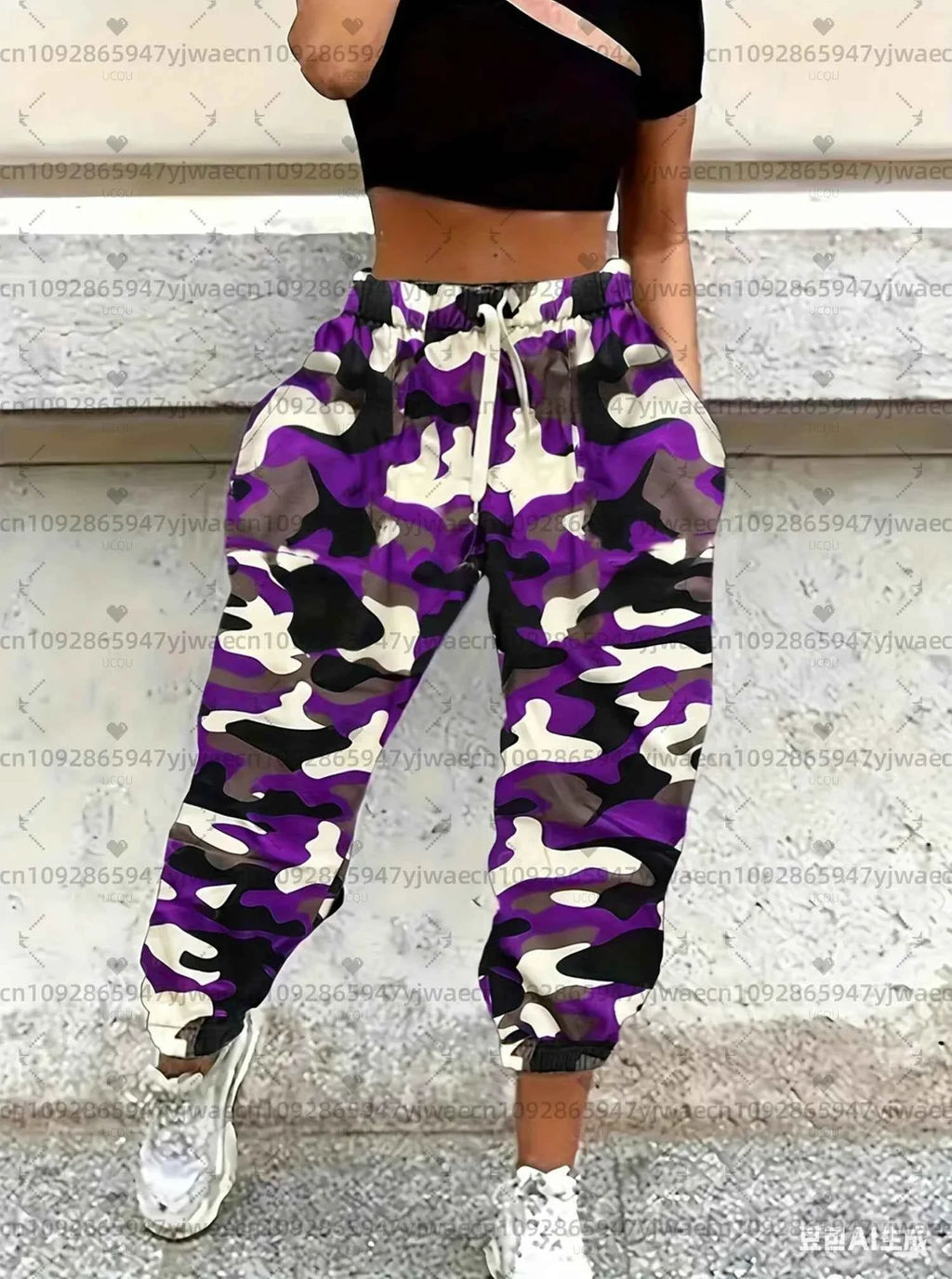 Women's Spring Camo Jogger Pants - 3D Print THRIXINE