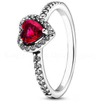 New Colored Crystal 925 Sterling Silver Ring Exquisite Women Shiny Heart Series Simple Ring Valentine's Day Gift for Lovers Lootquake LLC