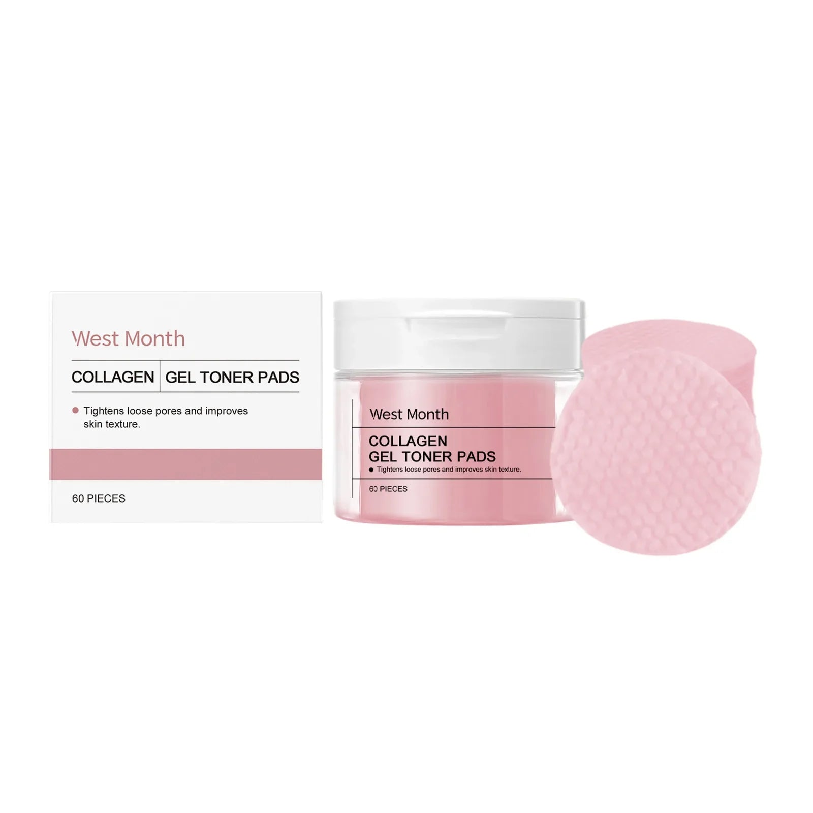 Collagen Pad Facial Toner Fade Fine Lines Brightening Skin Tone Improve Sensitive Acne Facial Skin Soothing Glacier Cotton Pads Lootquake LLC