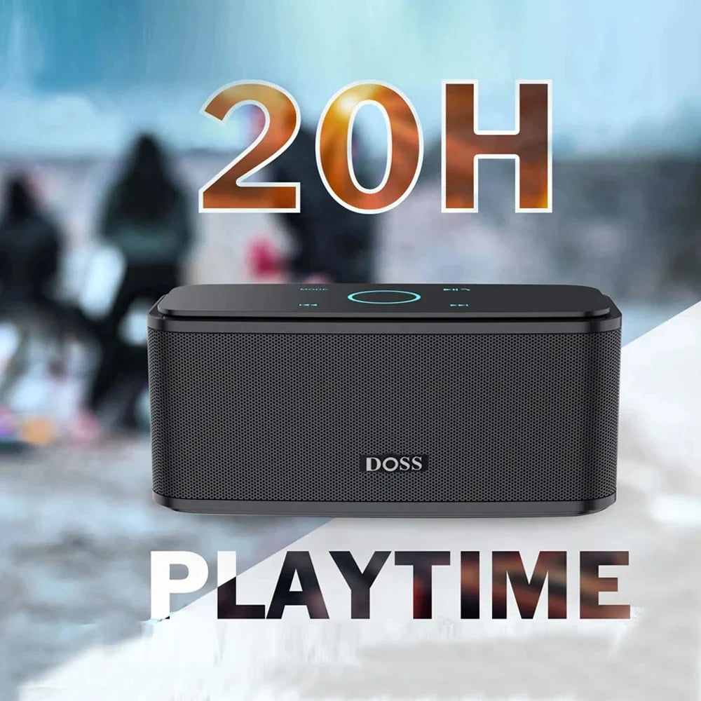 DOSS Bluetooth Speaker SoundBox, Touch Control Sound Box, 12W HD Sound, IPX5 Waterproof, Built-in Mic Hand Free Portable Speaker