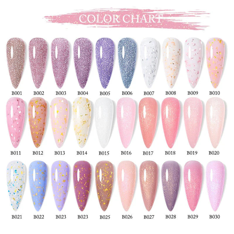 UR SUGAR Blue Color Rubber Base Gel Nail Polish Gold Glitter Base Gel Top Coat Soak Off UV LED Gel Nail Art Varnish Manicure Lootquake LLC