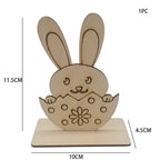 1pc Easter Wooden Egg Ornament Hollowed Rabbit Crafts For Easter Home Table Decorations Kids Handmade DIY Painting Gifts Supply Lootquake LLC