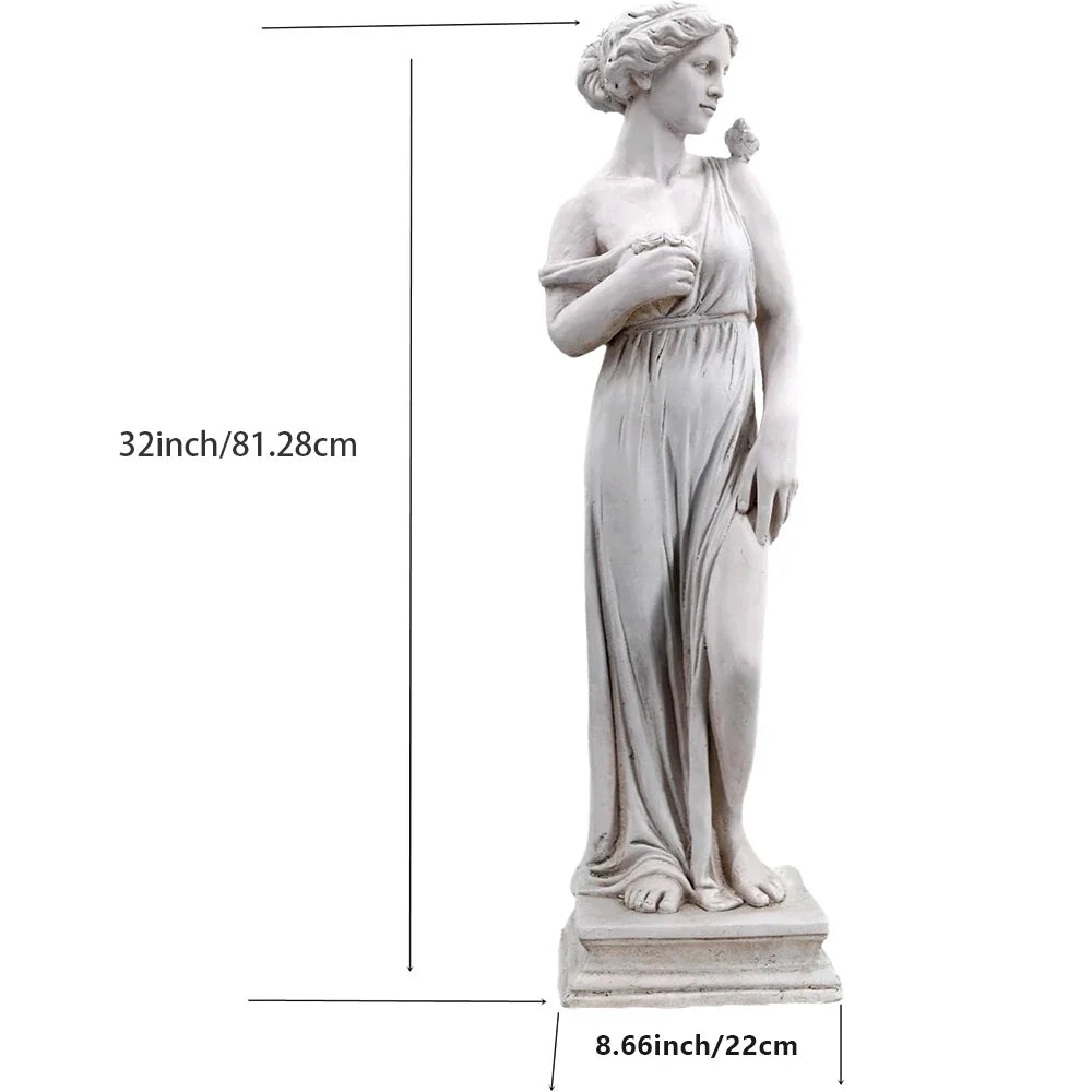 Outdoor Garden Statue, Nymph Sculpture Goddess of Greek Mythology Roman Style Outdoor Patio Yard Lawn Porch Decor, Ivory Lootquake LLC