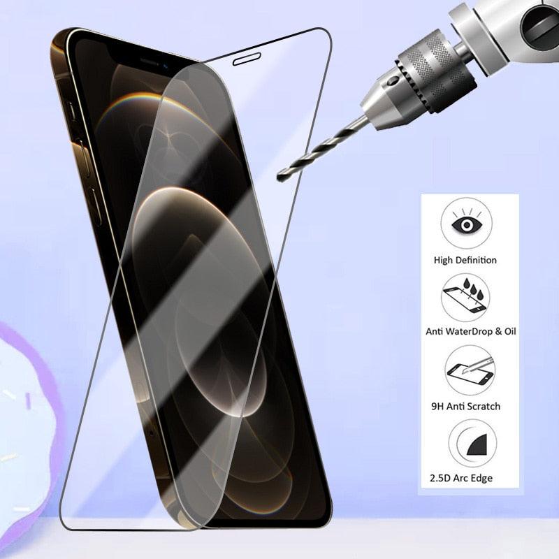 6in1 Tempered Glass for iPhone 11 12 13 14 Pro XR XS Max Camera Screen Protector for iPhone 12 Pro Max Mini 7 8 6 6S Plus Glass 9H Anti Scratch Shatterproof Ultra Clear Screen Protector Stevvex