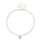 Fashion Heart Beaded Necklace for Women Boho Elegant Irregular Crystal Chain Y2K Choker Exquisite Party Gift Jewelry Accessories