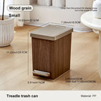 Large Capacity Trash Can，Elegant Wood Grain Design。Durable Plastic，Mute off，Save Space。Suitable for Kitchen、Bathroom、Office、Bedr Lootquake LLC