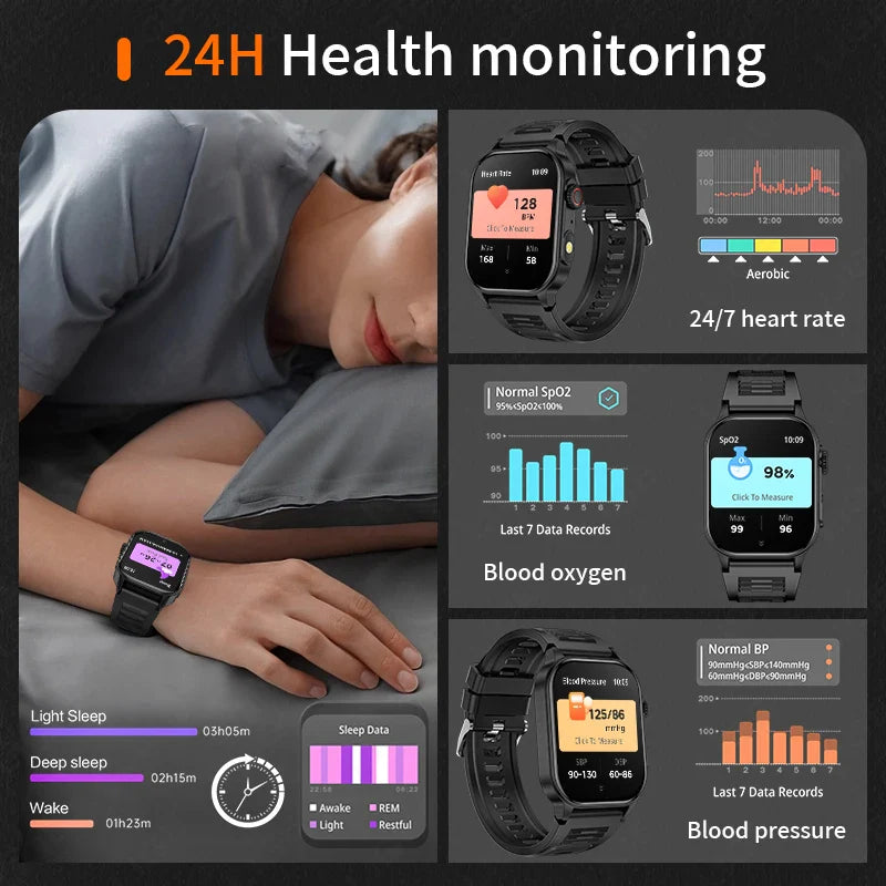 LIGE FlashSmart: 2 HD, AI, Sports & Health Tracker THRIXINE