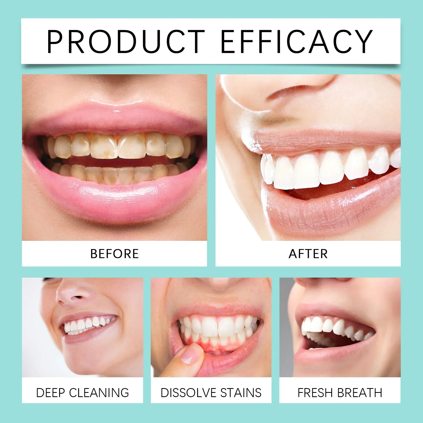 Brightening Whitening Yellow Tooth Toothpaste Foam Cleaning Effective Removal of Tooth Stains, Oral Cleaning Product Lootquake LLC