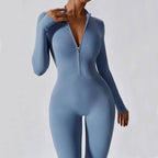 Yoga Jumpsuit Long Sleeved Zipper Rompers THRIXINE