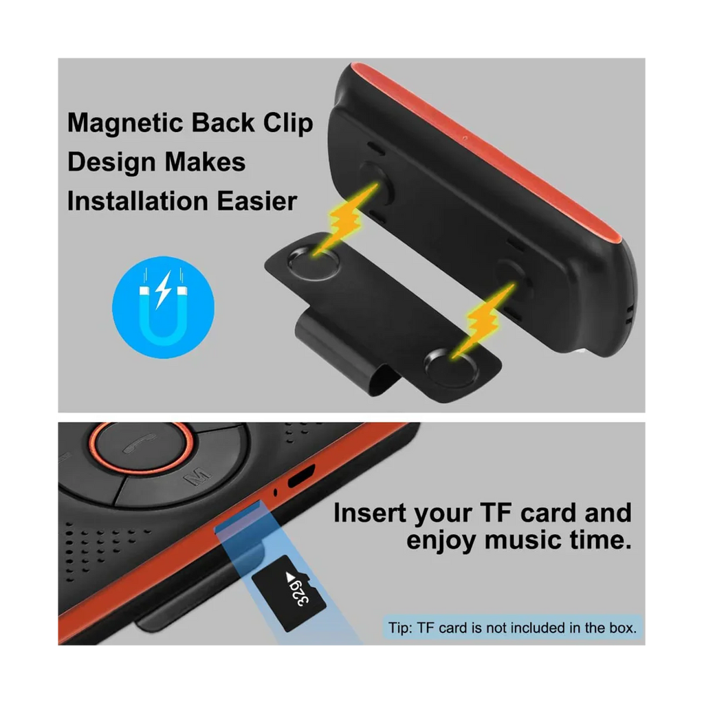 Car Bluetooth Speaker Bluetooth in Car Speakerphone for Handsfree Talking, Wireless Car Music Player with Visor Clip Lootquake LLC
