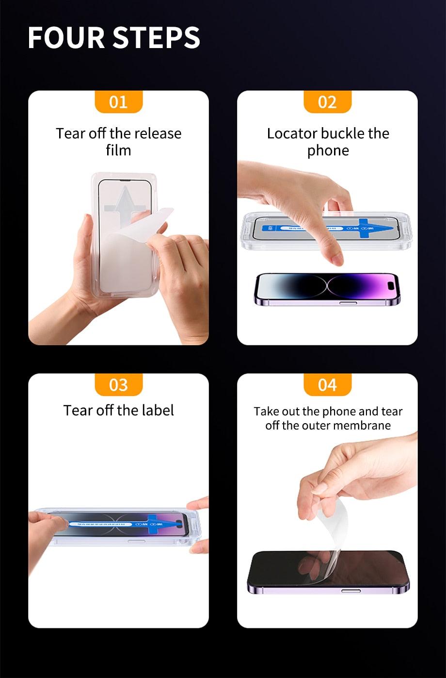 2pcs Full Cover Screen Protector For iPhone 11 12 13 PRO MAX Privacy Glass For iPhone 14 Pro XS Max XR 13 12 mini Tempered Glass Tempered Glass Screen Protector Film 9H Hardness Anti Scratch Screen Protector Stevvex