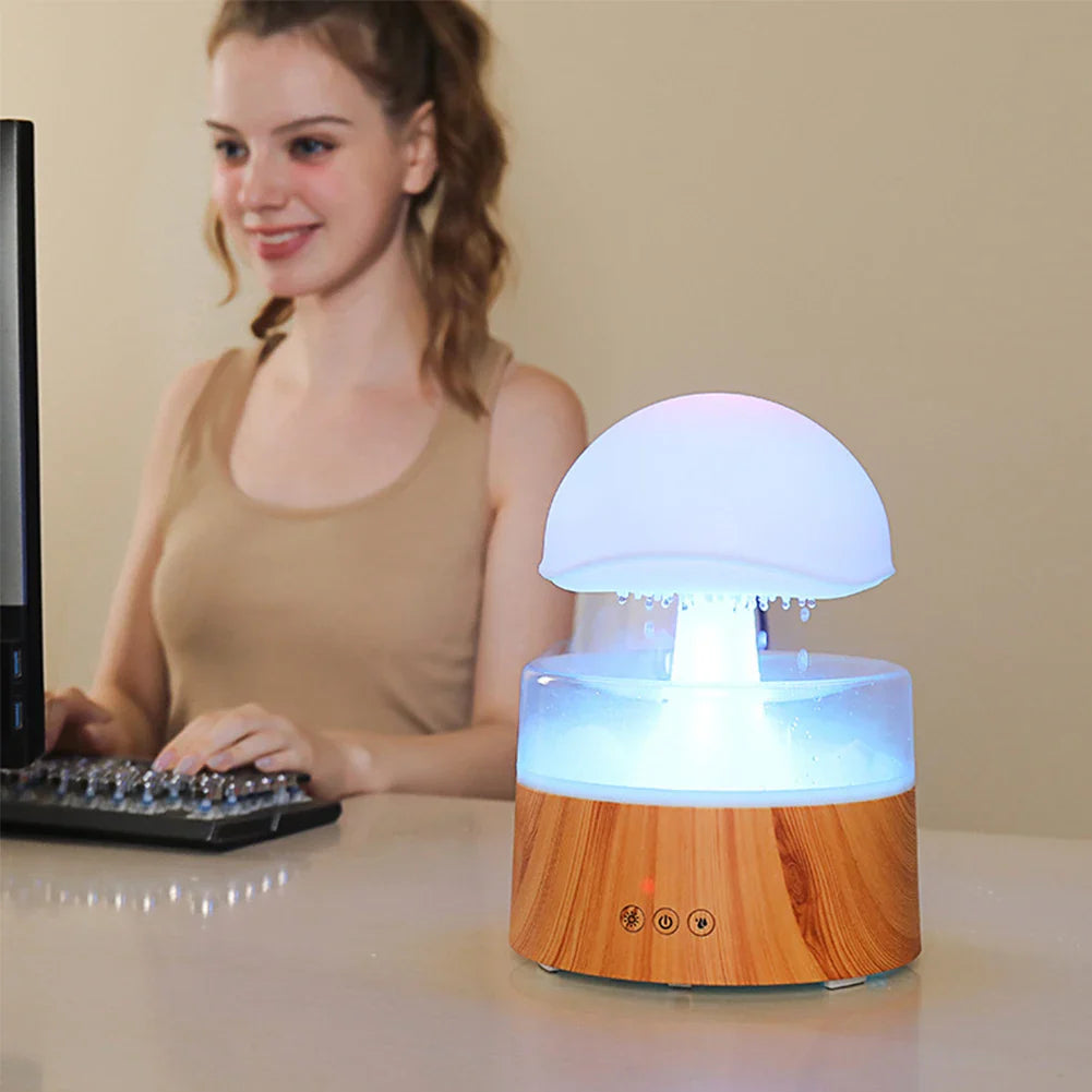 Mi Mushroom Air Humidifier Wireless Fragrance Diffuser Bedroom Essential Oils Diffuser Rain Cloud Night Light Home Appliance Lootquake LLC