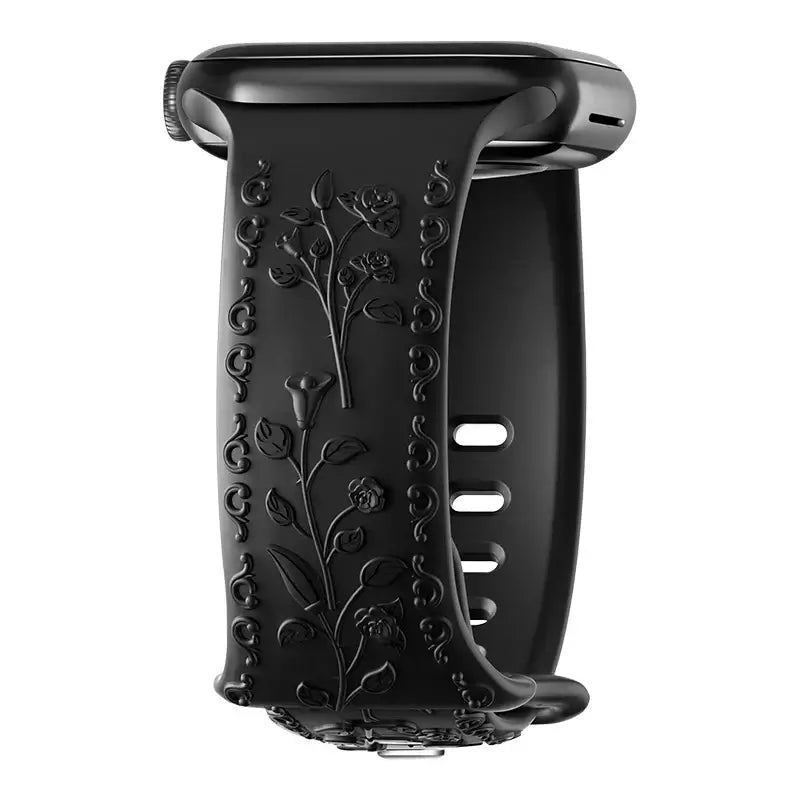 Apple Watch Silicone Band - Floral Engraved - Stylish Design - SJB-DIAMOND ELITES