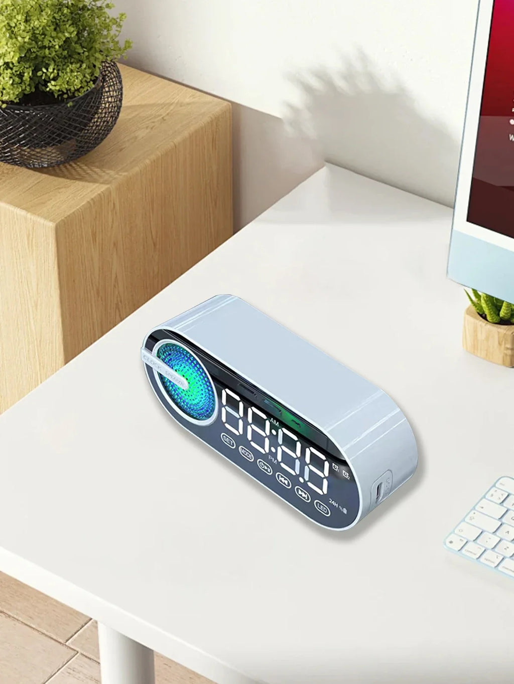 Wireless Bluetooth speaker, mini design with multiple functions as a clock, outdoor version subwoofer is powerful Lootquake LLC