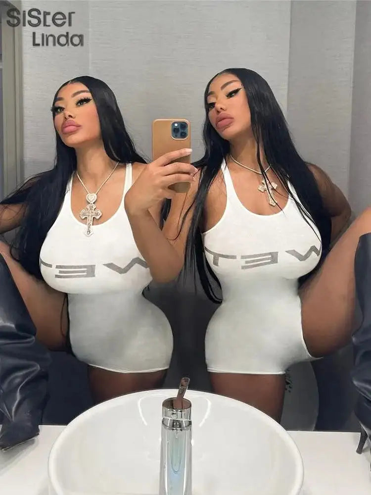 Authentic Casual Women's Jumpsuit Shorts Popular In Summer 2024 Suspender Low Cut And Backless Sleeveless Top Paired With Shorts