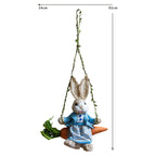 Easter Bunny Pendant Swing Rabbit Hanging Ornament for Dining Room Holiday Collections Display Home Decor Wedding Party Art Gift Lootquake LLC