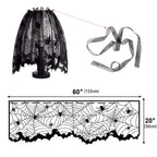 Halloween Decorations Set Spider Web Table Runner Fireplace Scarf Cover Tablecloth 3D Bats Wall Stickers Halloween Party Decor Lootquake LLC