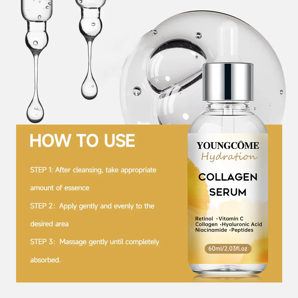 Collagen Face Serum Skincare Facial Essence Liquid Moisturizing Soothing Nourishing Face Serum Pore Shrink Skin Care Korea 2025 Lootquake LLC