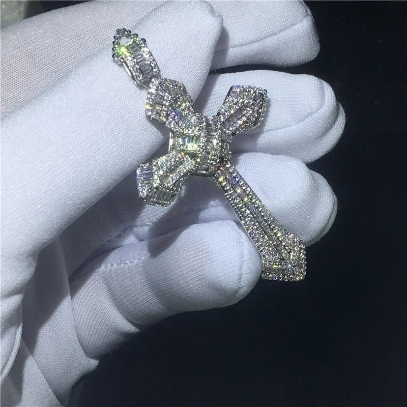 Exquisite Shining Crystal Cross Necklace Pendant Lucky Charming Fashion Jewelry Gift Unisex Lootquake LLC