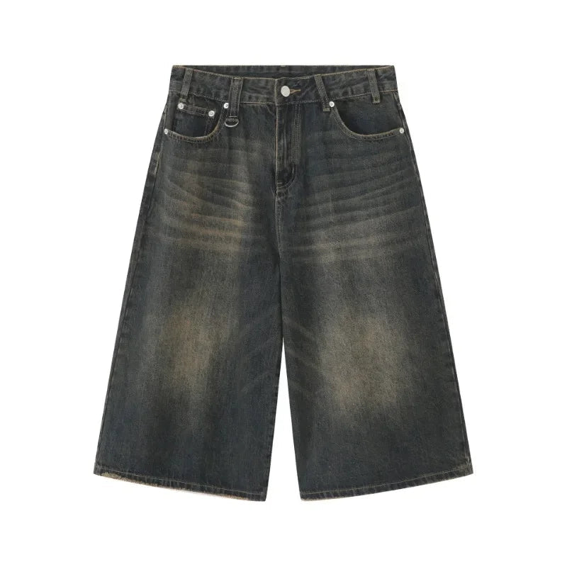 Women's Retro Wide Leg Baggy Casual Denim Shorts Harajuku Aesthetic High Waist Loose Shorts 2024 Summer Fashion Punk Shorts Lootquake LLC