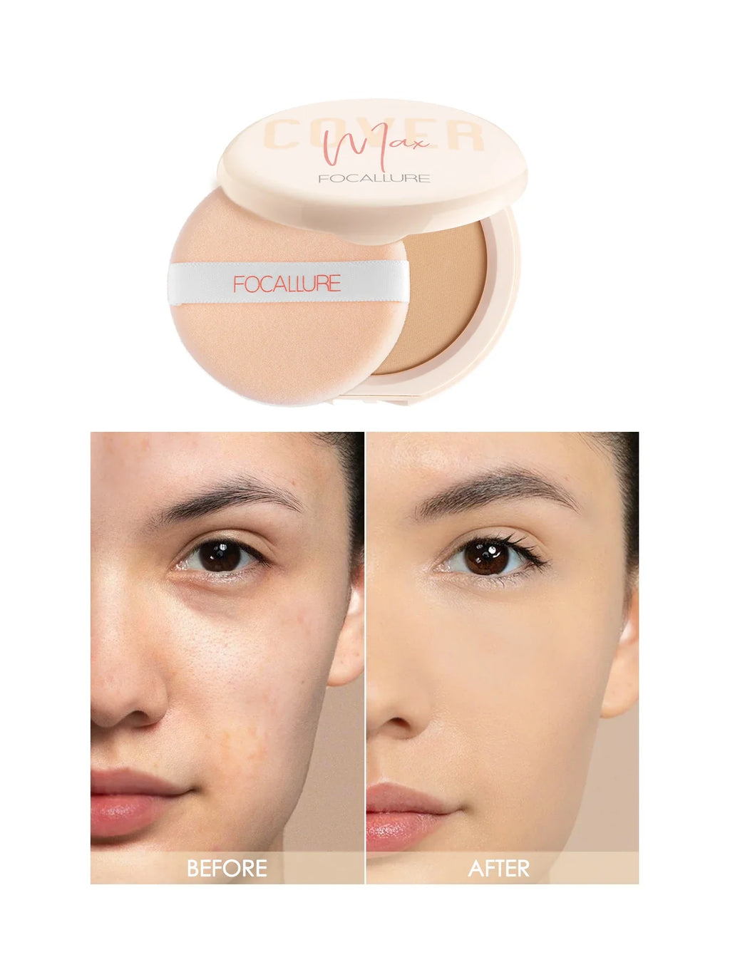 FOCALLURE Wholesale Full Coverage Face Powder Long Lasting Oil control Concealer Foundation For Face Make up Natural Cosmetic