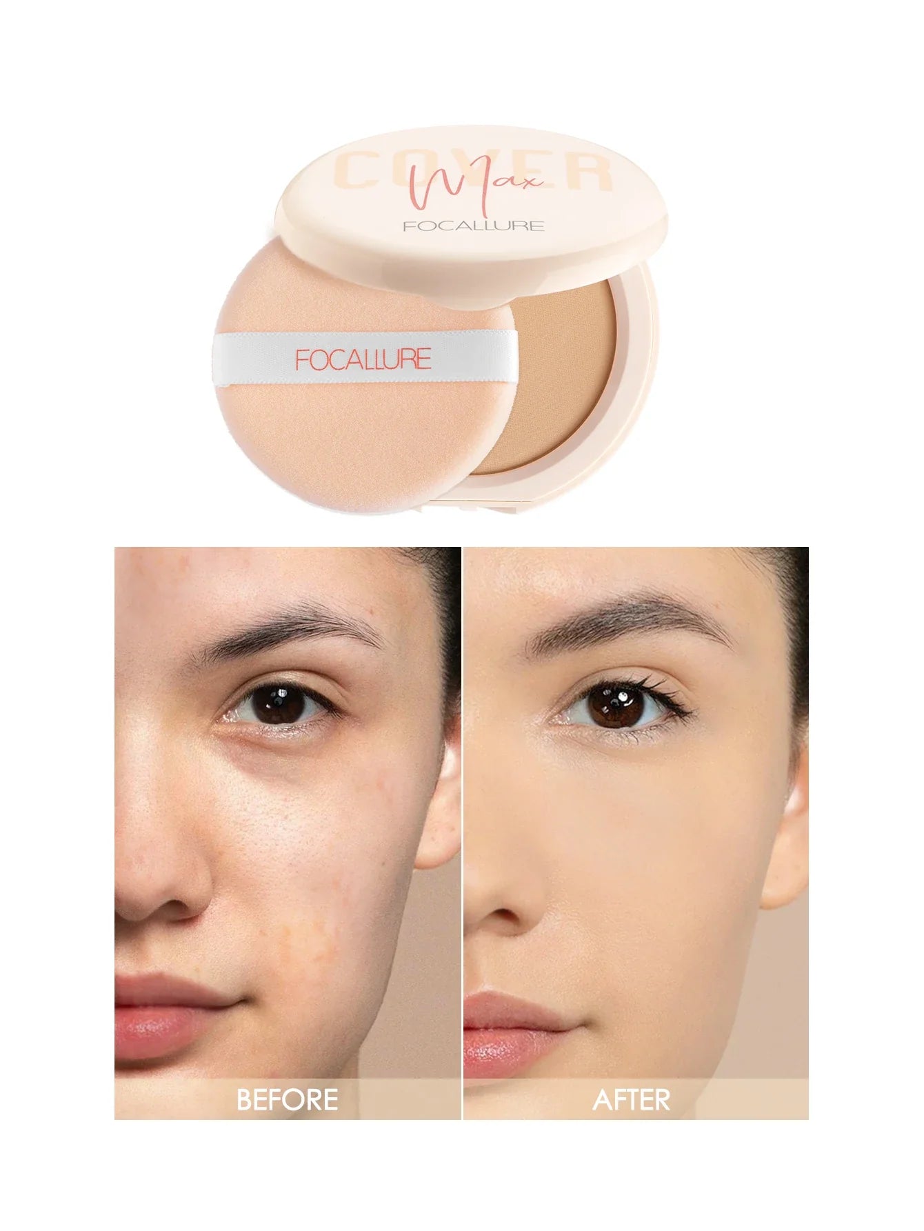 FOCALLURE Wholesale Full Coverage Face Powder Long Lasting Oil control Concealer Foundation For Face Make up Natural Cosmetic