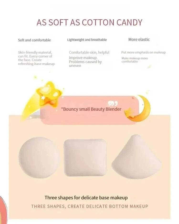 Dry Wet Usable Makeup Cosmetic Puff Sponge Cushion Puff for Foundation Powder Soft and Cute Lootquake LLC