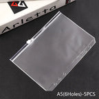 5pcs Transparent Zipper PVC Storage Bag Antioxidant Matte A5/A6 Cash Envelope Information Storage Folder School Office Supplies Lootquake LLC