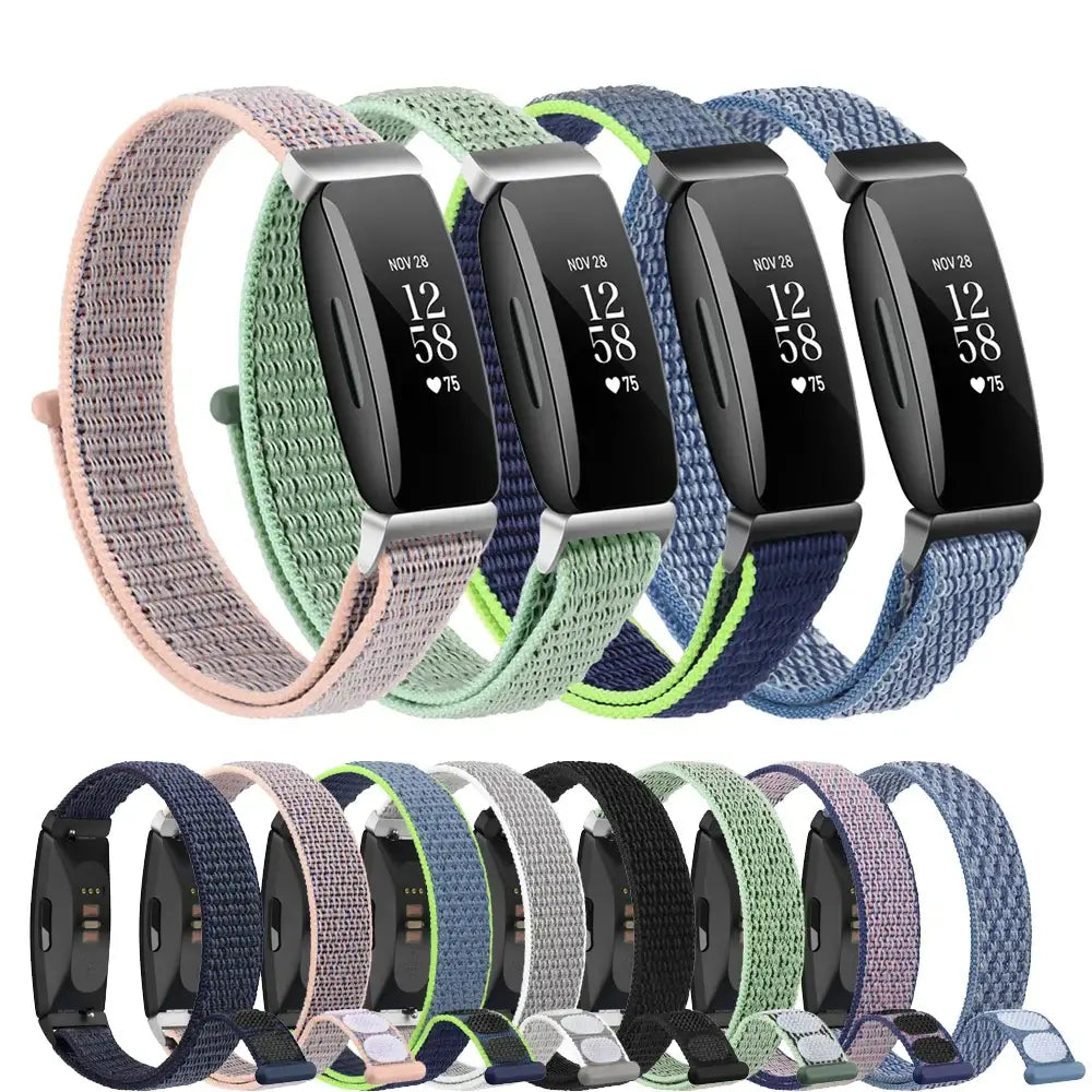 Fitbit Inspire 2, 1, HR Nylon Velcro Band - Versatile Strap - SJB-DIAMOND ELITES