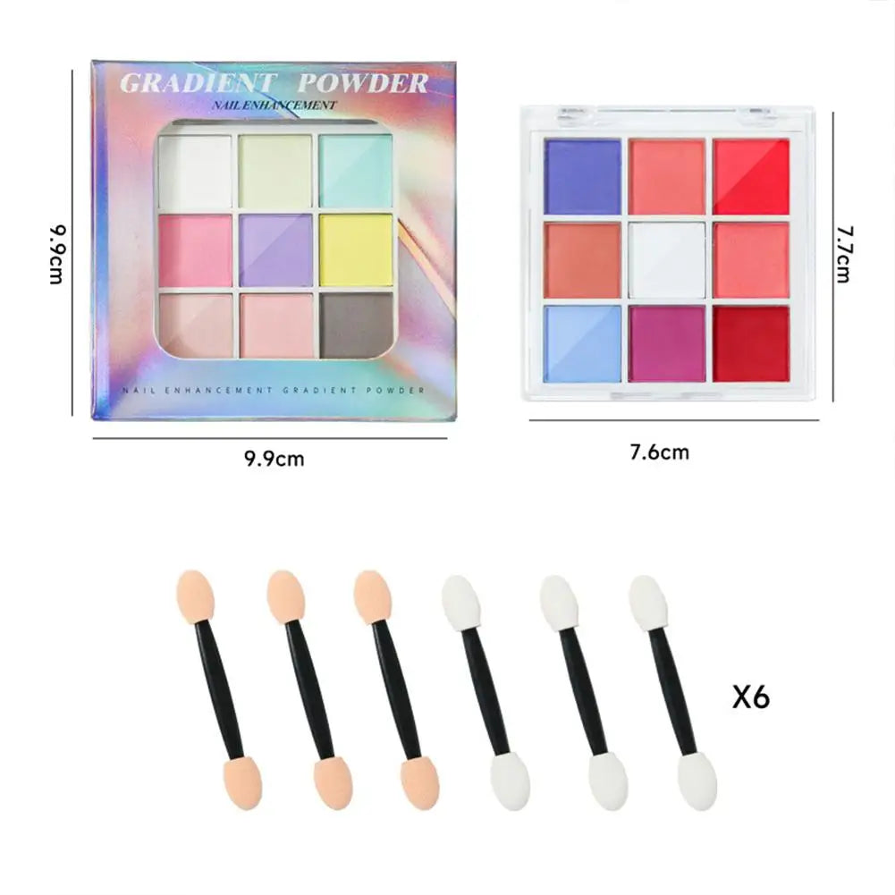 9Colors Solid Patting Nail Powders UV Polish Decoration Shimmer Fine Glitter Gradient Matte Pat Pat Manicure Polish Deco Powder