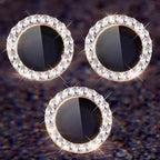 2023 New Diamond Bling Metal Ring Glass Protective Cap For iPhone 14 13 12 11 Pro Max Mini Camera Lens Circle Protector Paste Tempered Glass Camera Cover Camera Lens Protector Stevvex