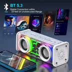 Bluetooth 5.0 Dual Speakers Wireless RGB1800mAh Transparent Mecha Speakers  Light Effect Loudspeaker Bass Subwoofer Mini Speaker Lootquake LLC