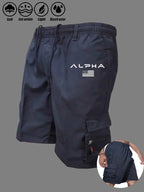 American Flag Eagle Cargo Shorts - Multi-Pocket THRIXINE