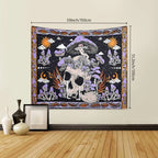 1pc Skeleton mushroom pattern tapestry, moon sun mandala tapestry, room decoration wall hanging Lootquake LLC